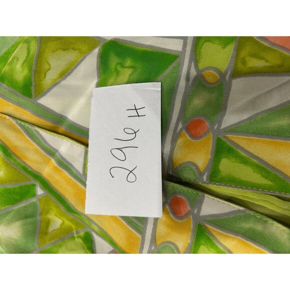 Diane Gilman Silk Button-Up Shirt Abstract Geometric Multicolor Long Sleeve Sz M - Picture 8 of 9